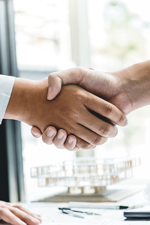 Two people shaking hands