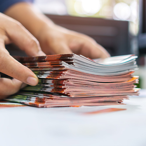 Stack of leaflets